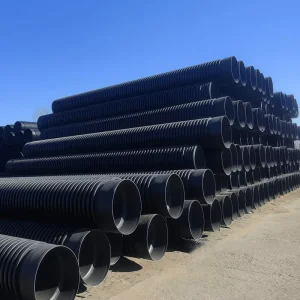 Double Wall HDPE Corrugated Drainage Pipe Flexible High Impact Resistance 300mm 2000mm Diameters with Fittings