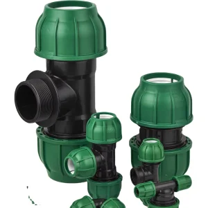Drip Irrigation PN10 Quick Connector HDPE Plastic Pipe and Fittings Male Threaded Tee PP Compression Fitting