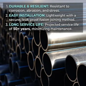 Durable HDPE Plastic Water Supply Pipe for Potable Water Transportation