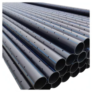 Durable Lightweight PE HDPE Perforated Drain Pipes Anti Corrosion Eco Friendly High Pressure Irrigation Hot Melting