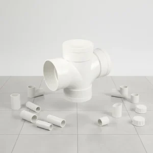 Durable PVC 90 Degree Flush Drainage Four-way Pipe with High Flow Rate for Customized Drainage