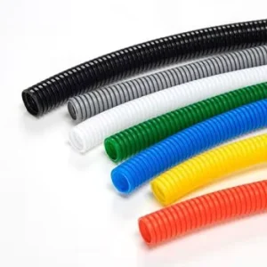 Durable PVC Corrugated Pipe in Flame Retardant Gray Blue Orange White Wire Protection Pipe