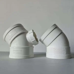 Durable PVC U Drain Pipe Fitting Eighth Bend 45 Elbow 110mm for Toilet Bathroom and Kitchen Sink Drainage System