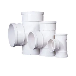 Durable PVC U Drain Pipe Fitting Equal Tee 110mm for Toilet Bathroom and Kitchen Sink Waste Water Drainage System Connection