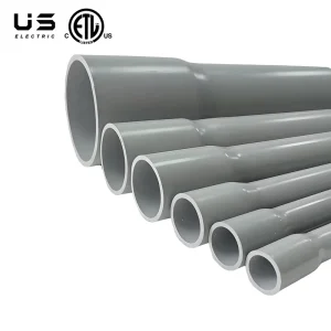 ETL Listed Schedule 40 PVC Pipe UV Resistant Underground Rigid SCH40 Electrical Conduit Pipe Plastic Tubes for Electrical Wiring