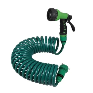 EVA Recoil Garden Hose With 8 Pattern Spray Nozzle Self Retractable Coiled Water Hose for Garden Watering Irrigation