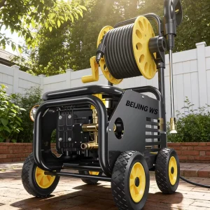 Electric 5500W Industrial High Pressure Washer CE Certified Pure Copper Motor 460Bar Heavy Duty Car Washer Hose Reel Commercial