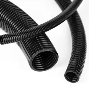 Electrical Flexible Heavy Duty Heat Resistant PP PA PE Material Corrugated Conduit Pipes Fittings AD 7~AD 106 Black Waterproof