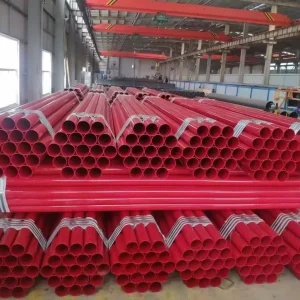 Epoxy Painted Steel Pipes With Groove Threading End ASTM A795 RAL3000 Red DN40-DN200 For Fire Sprinkler Steel Pipe