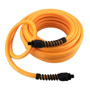 Extreme Flexible Hybrid Polymer Air Hose 3/8″x50ft With 1/4NPT Field Repairable Aluminum Fittings for Pneumatic Tools