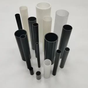 Factory Customized ABS PP PE PMMA Black White Extruding Cutting Plastic Pipes Tubes for Construction Use
