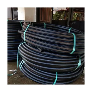 Factory Customized Coil Black with Blue Stripe Hdpe Pipes Water Supply Irrigation Pipe Plastic Pe Roll Pipe
