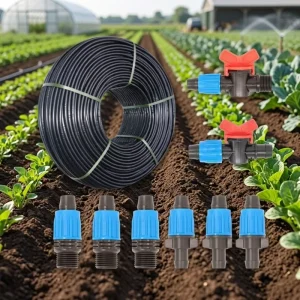 Factory Direct 16mm LDPE Round Drip Line Irrigation Pipe Cylindrical Emitter Agricultural Drip Tube Customizable Spacing