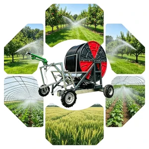 Factory Direct 200m Hose Reel Sprinkler 50mm PE Pipe for Small Farm Garden Quick Setup