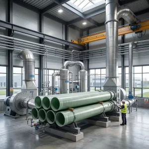 Factory Direct FRP Vent Duct High Temperature Resistant Acid Alkali Proof for Chemical Plant Exhaust System