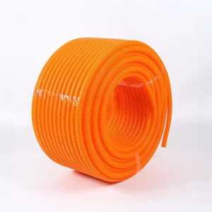 Factory Direct High Quality Flexible PVC Heat Resistant Corrugated Electrical Conduit Pipes Orange Plastic Corrugated Tube