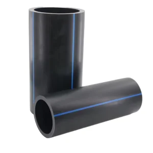 Factory Direct PE100 HDPE High Pressure Water Supply Pipe 75mm Black Blue Stripe 100% Virgin Materials for Rural Potable Water
