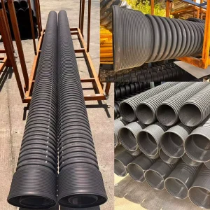Factory Plastic Drainage Sewer Pipe HDPE Double Wall Corrugated Pipe Municipal Sewage Stormwater Drainage DN ID200 DN ID600