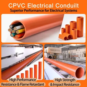 Factory Sale Underground CPVC Cable Pipe and Fittings Electrical Conduit Pipe Anti-Corrosion Light Weight Industrial Use