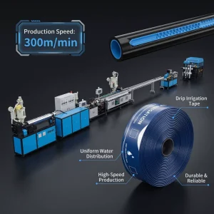 Farming PE Single Screw Continuous Strip Drip Irrigation Tape Machine with High Speed