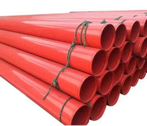 Fire Fighting Water Supply Plastic Coated Steel Pipe High Strength Red Epoxy Lined Carbon Steel Pipe