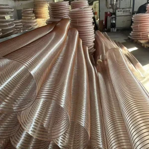 Flame Retardant Polyurethane Hose Reinforced Pipe Flexible PU Dust Ventilation Pipe PU Flexible Ducting