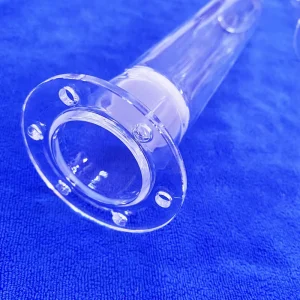 Flange Type Sealed Quartz Glass Tube Anti Acid Alkali Quartz Pipe for Industrial High Temperature Reaction Device