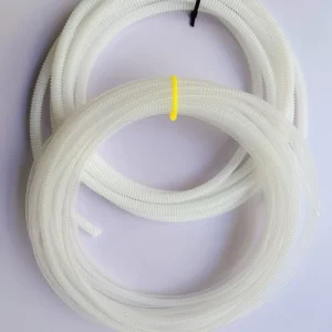 Flexible Corrugated PTFE White Wire Conduit Moisture Resistant Food Medical Grade High Temperature Resistance Corrosion Aging