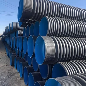 Flexible Durable HDPE Double Wall Corrugated Pipe Large Diameter Sewage Pipe DN200-DN220 CE ISO Certified