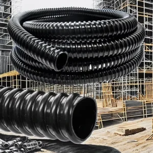 Flexible Electric PVC Black Spiral Wire Conduit 1 2 in Durable PVC Material Waterproof Fire Resistant OEM ODM