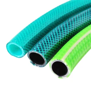 Flexible Fiber Braided Reinforced Plastic PVC Green Anti Corrosion Garden Hose Water Irrigation 1 2inch 30m roll 10bar 145psi
