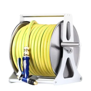 Flexible Garden Hose with Reel Set 30m Wall Mounted Garden Hose Reel Box Heavy Duty Water Hose Reel