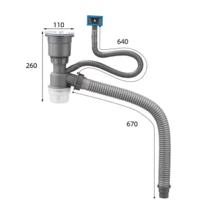 Flexible Plastic Sink Drain Pipe Assembly Odor Proof Pest Resistant Drainage Pipe for Bathroom Kitchen Laundry Room