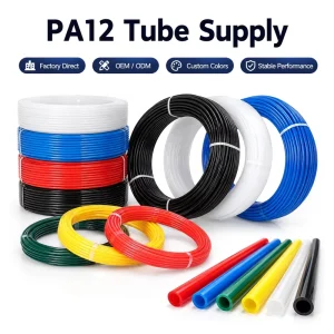 Flexible Polyamide Nylon Pneumatic Hose Black White PA6 PA12 ISO Certified Cutting Service OD 4mm 12mm Automotive Industrial Use