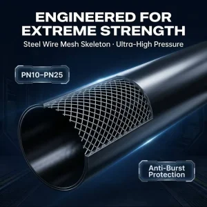 Flexible SRTP Wire Mesh PE Composite Pipe 90mm PN2.5 PN4.0 for Trenchless HDD Water Supply Gas Transmission