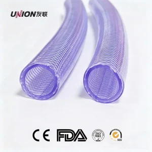 Food Grade PVC Fiber Reinforced Hose Clear Flexible Braided Air Hose For Brewing And Beverage Transfer 8Bar 50m 100m