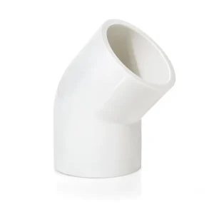 Free Sample UPVC 20mm 32mm 50mm Smooth Surface Water Pipe Connectors SCH40 ASTM 45 Degree Elbow PVC Pipe Fitting