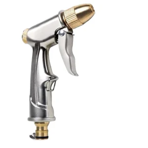 GS17 High Pressure Car Wash Water Gun with Explosion Proof Hose, Adjustable Metal Nozzle and Brush Set for Household Irrigation