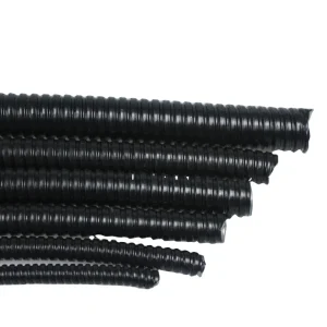 Galvanized Steel Metal Hose PVC Plastic Coated Flexible Conduit Pipe Corrugated Black Gray Flame Resistant Electrical Square