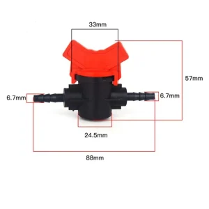 Garden Agriculture Irrigation System Tube Plastic Mini Valve for Micro PE PVC Tube Pipe