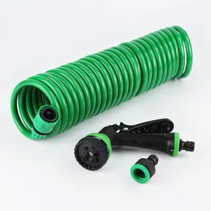 Garden Coil Hose EVA and PE Plastic 7.5M for Watering and Irrigation
