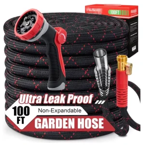 Garden Hose 100 FT Non Expandable Heavy Duty Flexible Lightweight Polyester Water Hose No Kink Leak Proof High Pressure