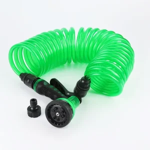 Garden Water Hose 7.5M Plastic EVA Curly with 9 Pattern Function Sprayer Durable Lightweight High Pressure Anti Corrosion