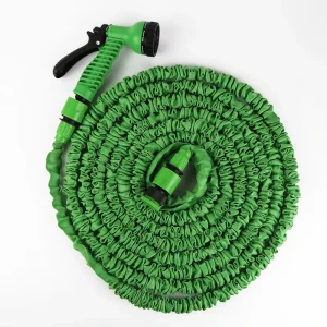 Green 50ft Expandable Garden Hose with Plastic Irrigation Trompos Water Pipes Poly Pipe Plastic OPP Bag Reel