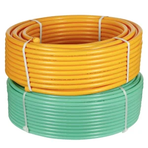 Green Flexible High Pressure PERT Pipe for Floor Heating 5 Layers Aluminium Plastic Compound 50m Length