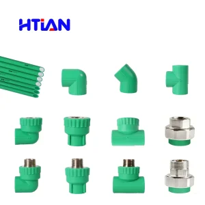 Green PPR Pipe Fittings 20-63mm Elbow Tee with Brass Insert One-Stop Plumbing Supply