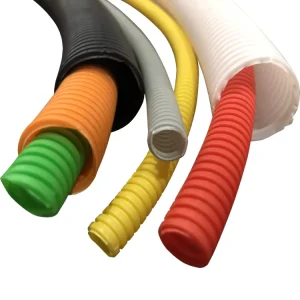 Grey Electrical Conduit Pipe UV Resistant Flexible Plastic Cable Conduit