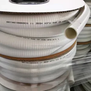 Grey and White Striped Elastic and Durable PVC Soft Water Pipe Suitable for Swimming Pools Bathtubs Hot Springs Etc