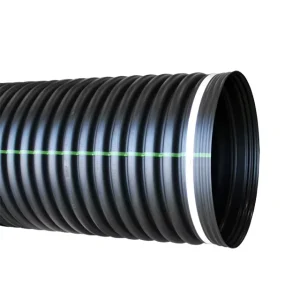 HCP Heavy Duty Durable PE Double Wall Corrugated Pipe for Storm Drainage ISO Standard Black