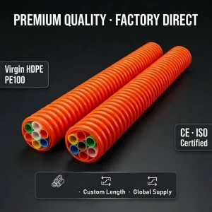 HDPE COD Pipe 7 Way SN8 Direct Burial for Fiber Optic Telecom Underground Cable Protection Duct